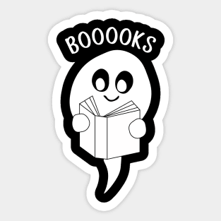 Boooks Cute Ghost Reading a Book Sticker